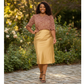 Gold Midi Satin Skirt