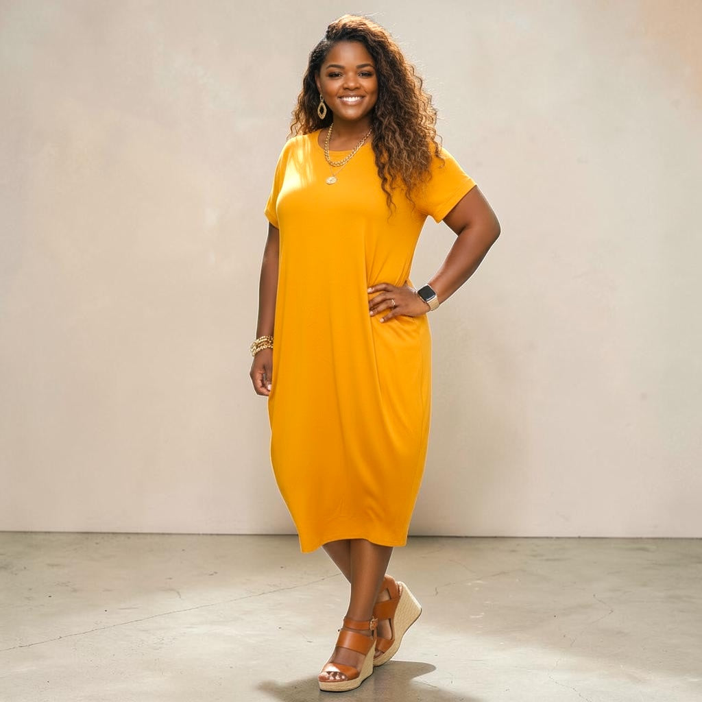 Cocoon Maxi Dress with Dolman Sleeves