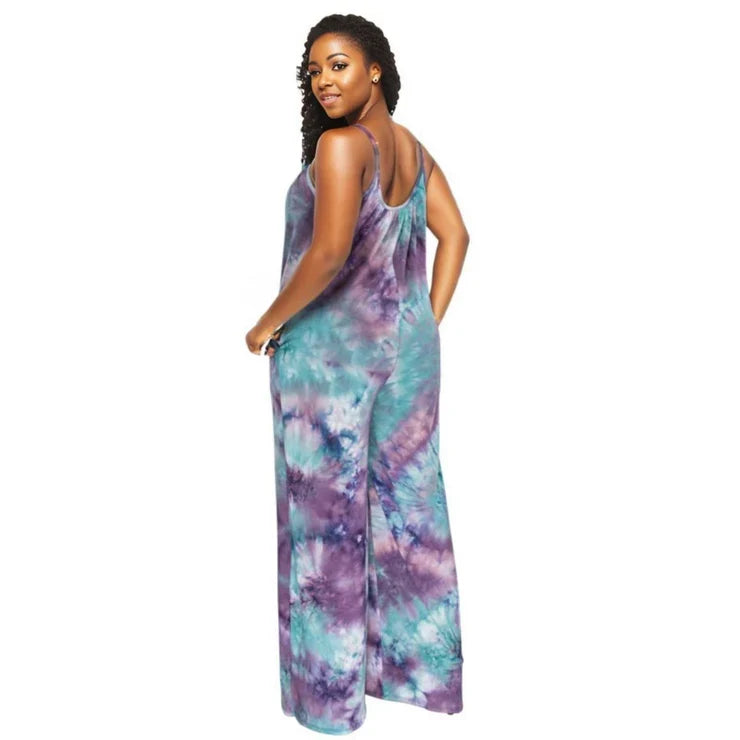 Purple Tie Dye Jumpsuit