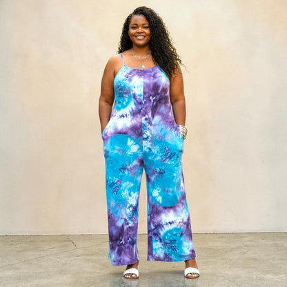 Purple Tie Dye Jumpsuit