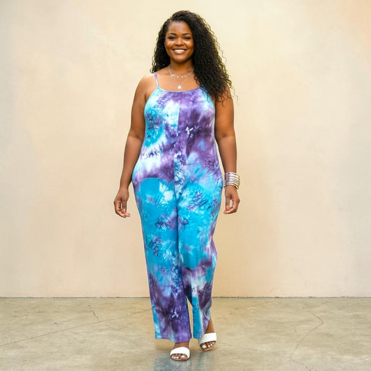 Purple Tie Dye Jumpsuit