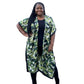 One Size Long Open Front Camouflage Print Kimono