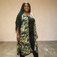 One Size Long Open Front Camouflage Print Kimono