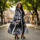 Boho Chic Black Feathered Kimono