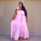 Lavender Tube Tiered Maxi Dress