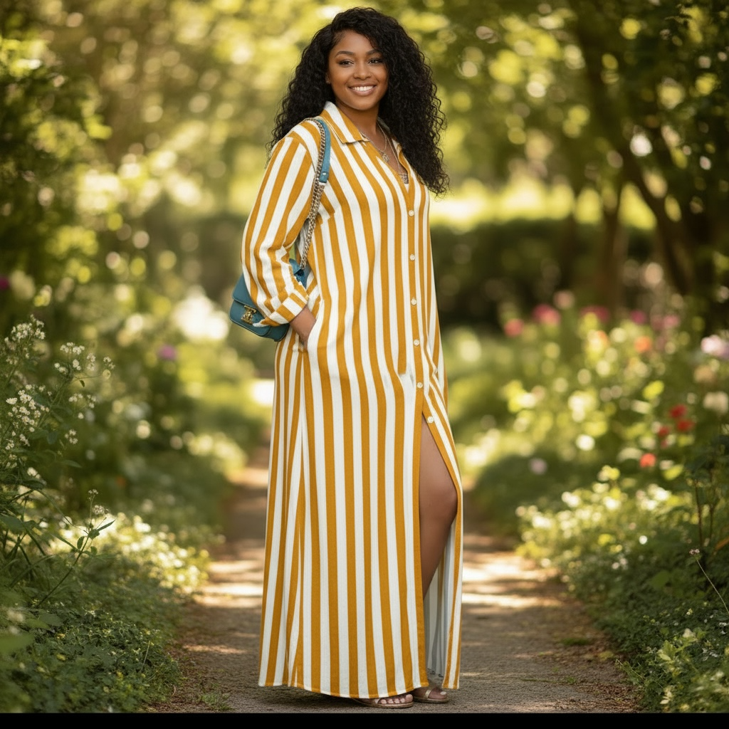 Striped Maxi Dress/Duster