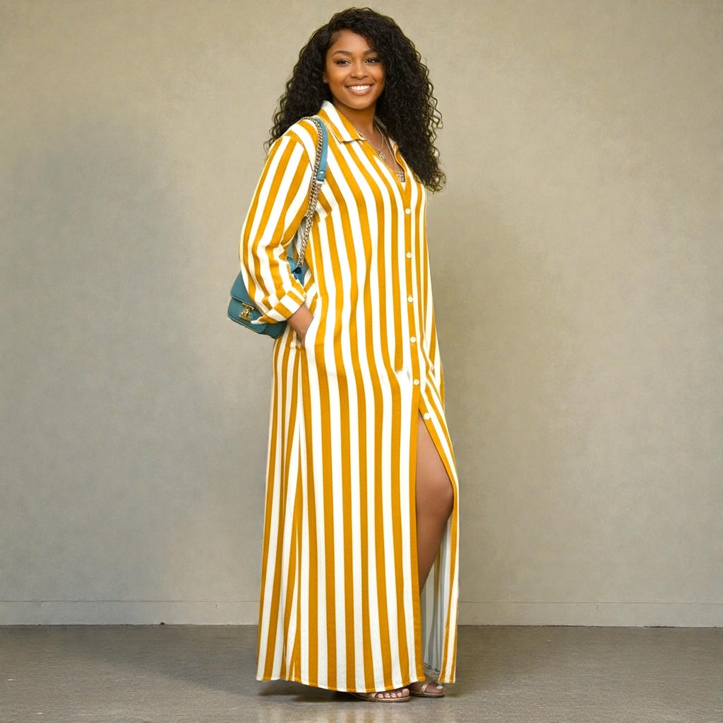 Striped Maxi Dress/Duster