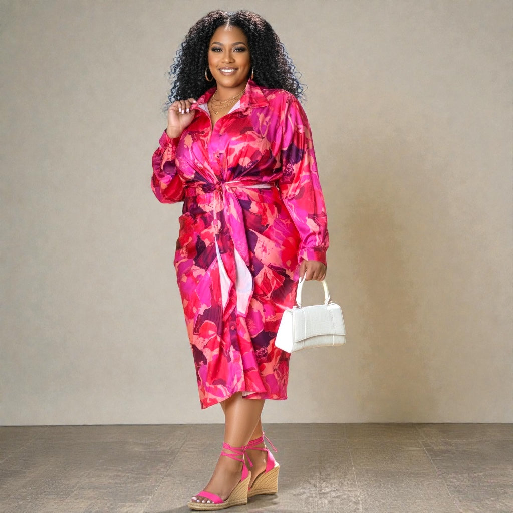 Elegant in Pink Ruched Dress