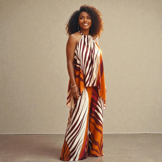 Chic Two-Piece Multicolored Pantsuit