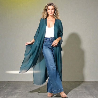 Deep Teal Flow Kimono