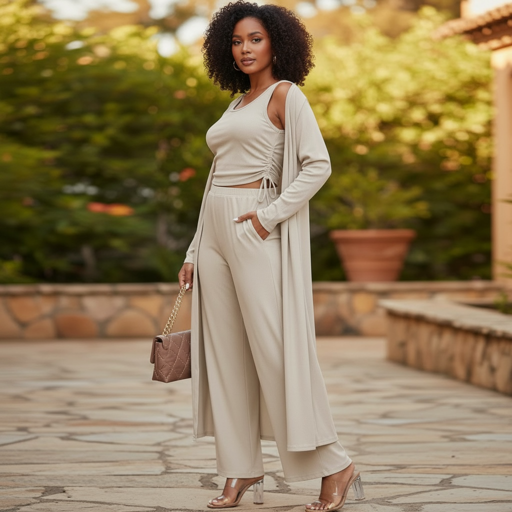 Ribbed Lounge 3 Piece Set