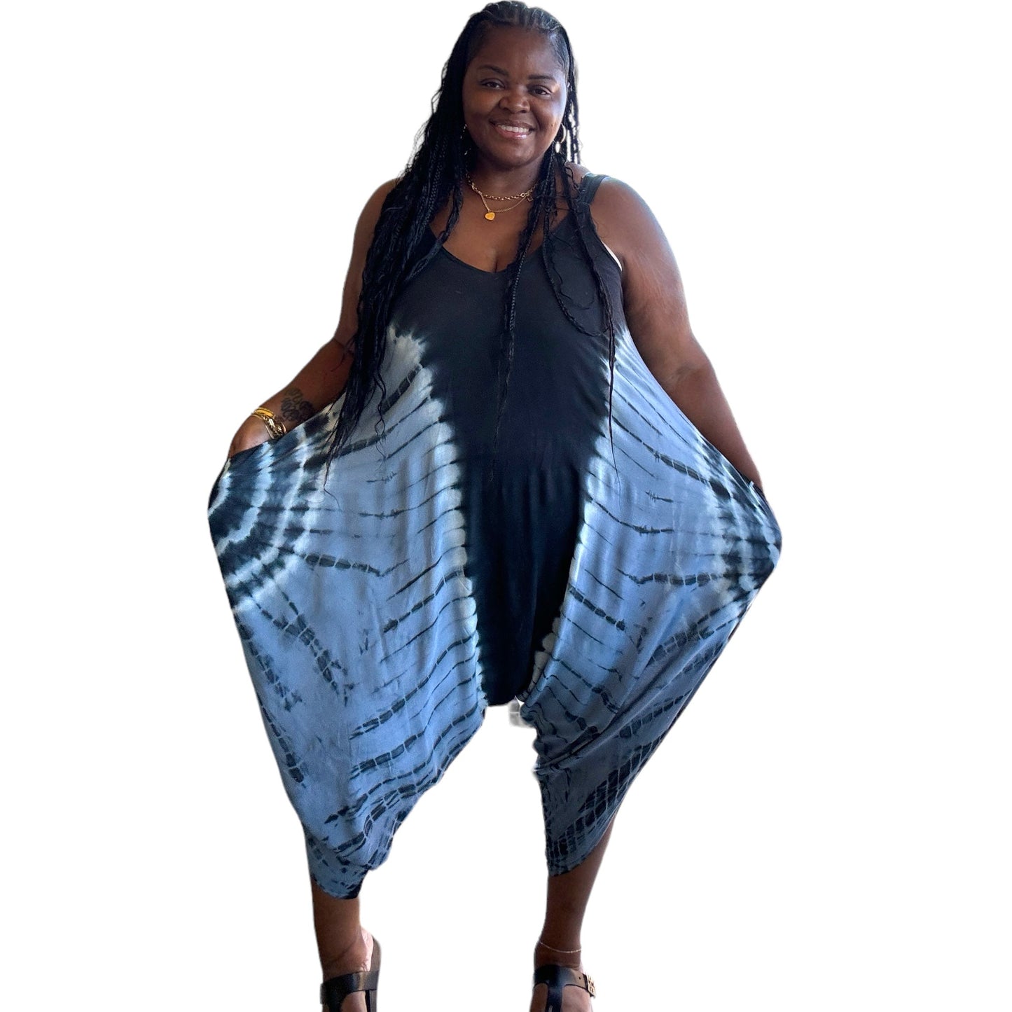 Tie Dye Jumpsuit With Pockets