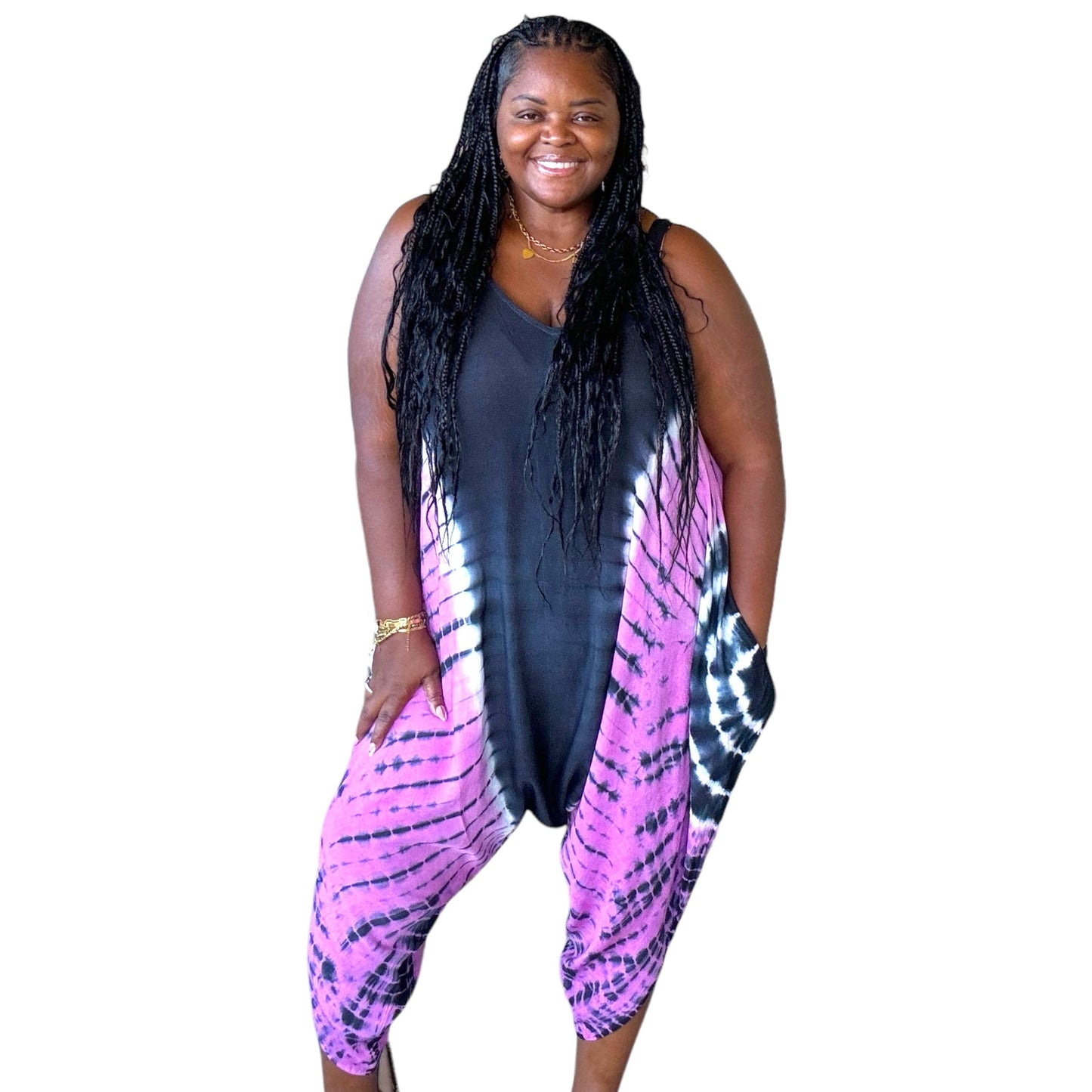 Tie Dye Jumpsuit With Pockets