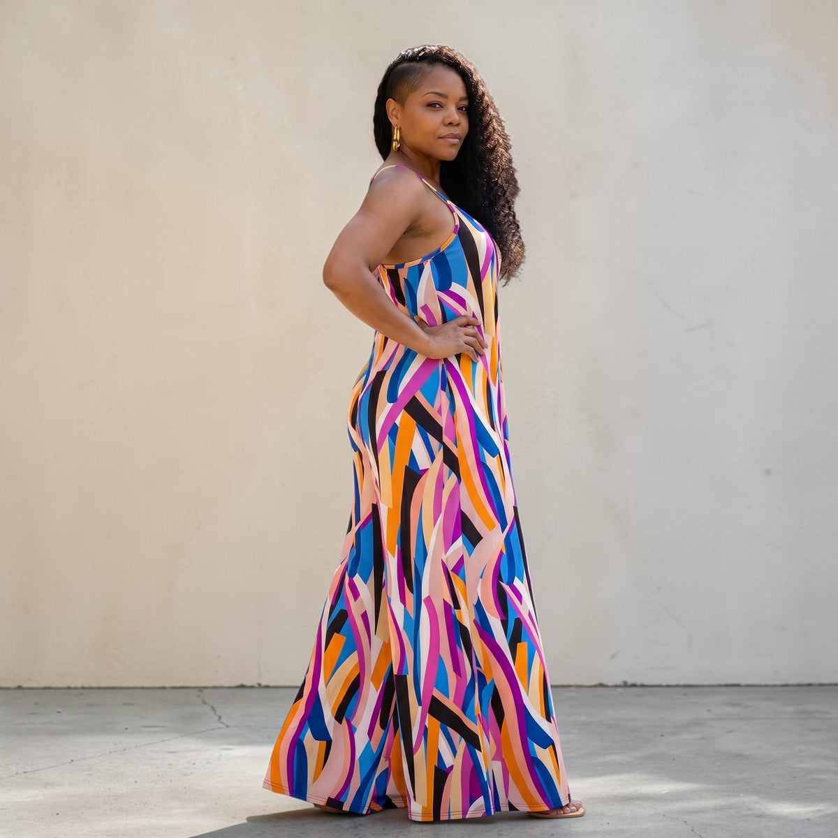 Splash Of Color Wide leg Jumpsuit With Pockets