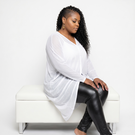 White Mesh Tunic / Cover up