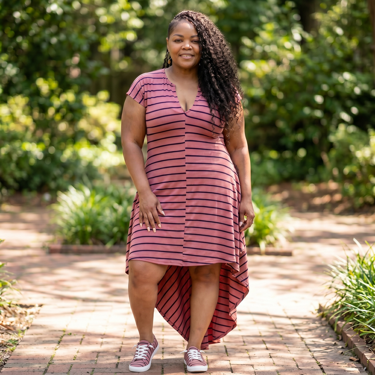 Ribbed Hi Low Maxi Dress