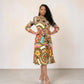 Medallion Print Plus Size Belted Midi Dress