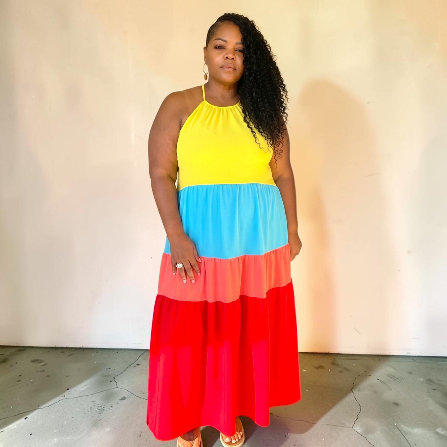 Rainbow Tiered Maxi Dress