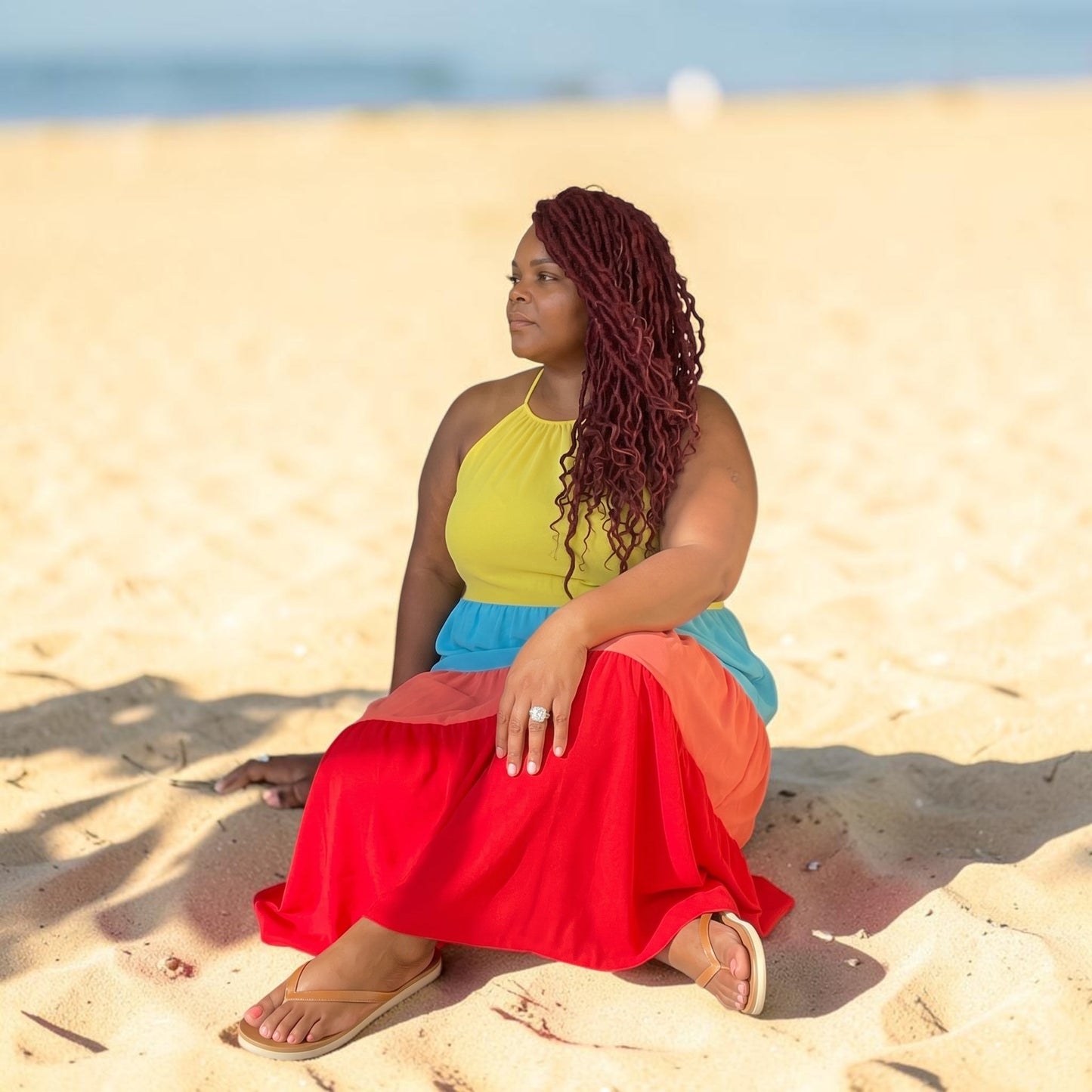 Rainbow Tiered Maxi Dress