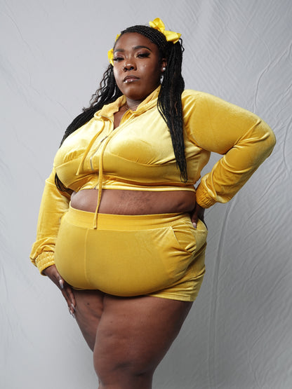 “Bubba Sparx” Mustard Hoodie And Shorts Set
