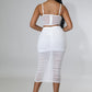 Meshy Days Ruched High Waisted Skirt Set