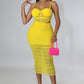 Meshy Days Ruched High Waisted Skirt Set