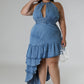 SHIMMY COCO | DENIM RUFFLE DRESS