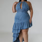 SHIMMY COCO | DENIM RUFFLE DRESS