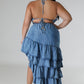 SHIMMY COCO | DENIM RUFFLE DRESS