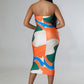 Kaisyn Elastic Waistband Strapless Dress