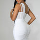 Flirtatious Honey One Shoulder Stretch Dress