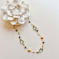 Green Amethyst Gold Bezel Chain