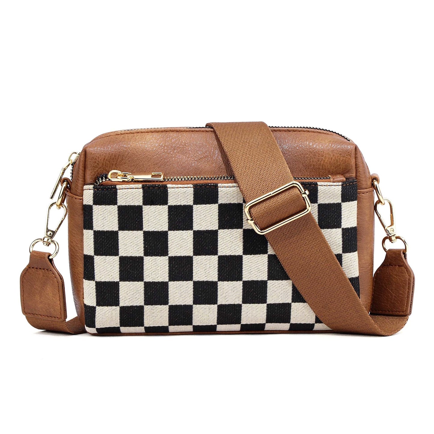 Jessie Mixed Media Camera Crossbody Bag