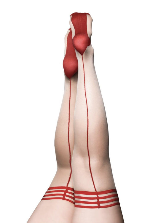 Whitney: Red Back Seam Thigh Highs- Classy With A Little Sassy