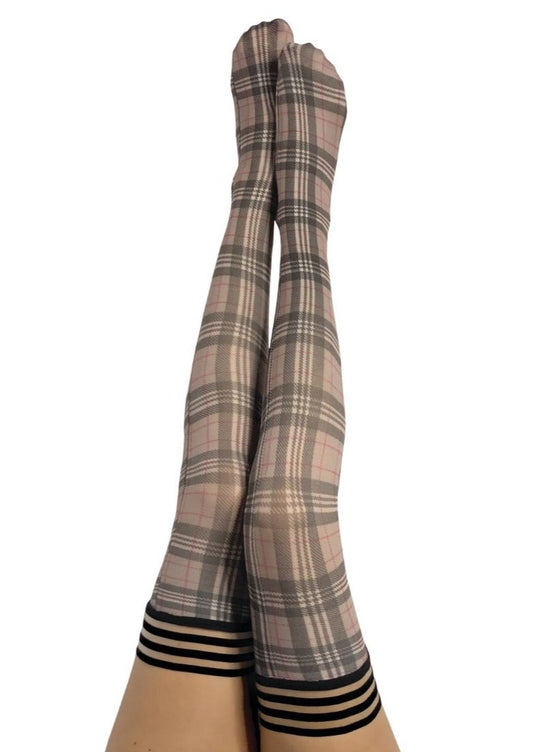 Lori: From Backroads to Boardrooms, Tan/Black Plaid Thigh Highs