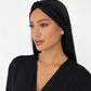 Kimono Viscose Long Robe in Black with pockets