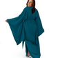 Kimono Viscose Long Robe in Teal with pockets and headband