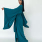 Kimono Viscose Long Robe in Teal with pockets and headband