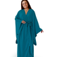 Kimono Viscose Long Robe in Teal with pockets and headband