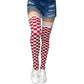 Game Day! - Crimson / Burgundy / Cardinal Shade & White Thigh-Highs