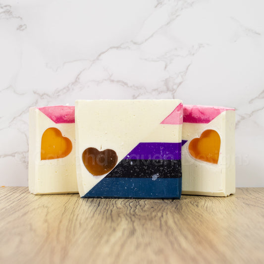 Non-Newtonian (genderfluid pride flag) soap