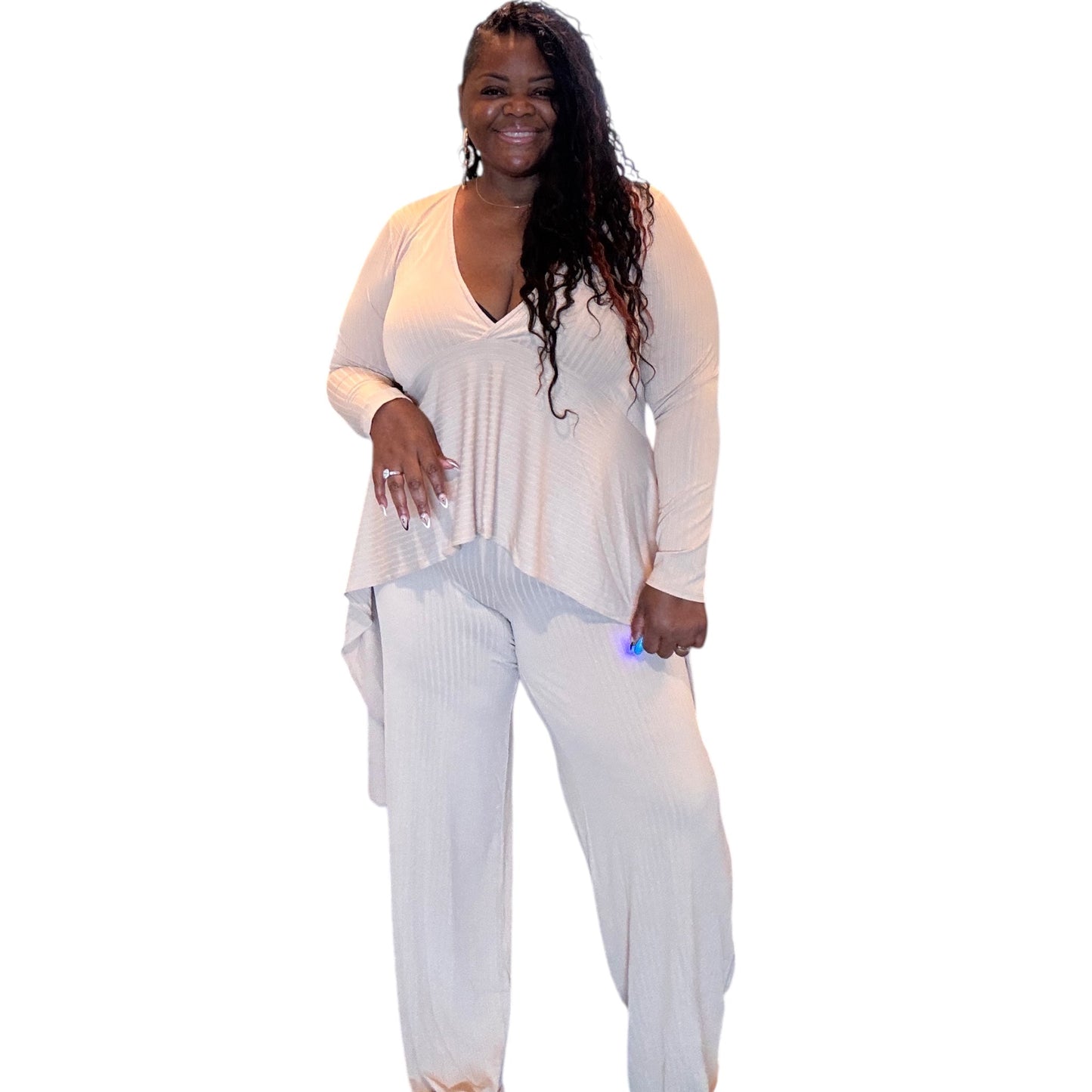 2 Piece Ribbed Crop Top Set