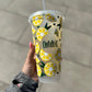 Lemon Summer Personalised Name Tumbler Venti Cold Cup 24oz - With Straw