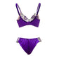Theory of strings Embroidered Satin Blend Dark Flutter Tanga