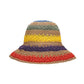 Rainbow Woven Straw Bucket Hat