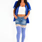 Game Day! - Blue & White Thigh-Highs