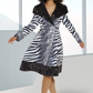 Black Sequin Animal Print Coat Dress