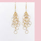 Champagne Quartz Gold Chain Loop Earrings