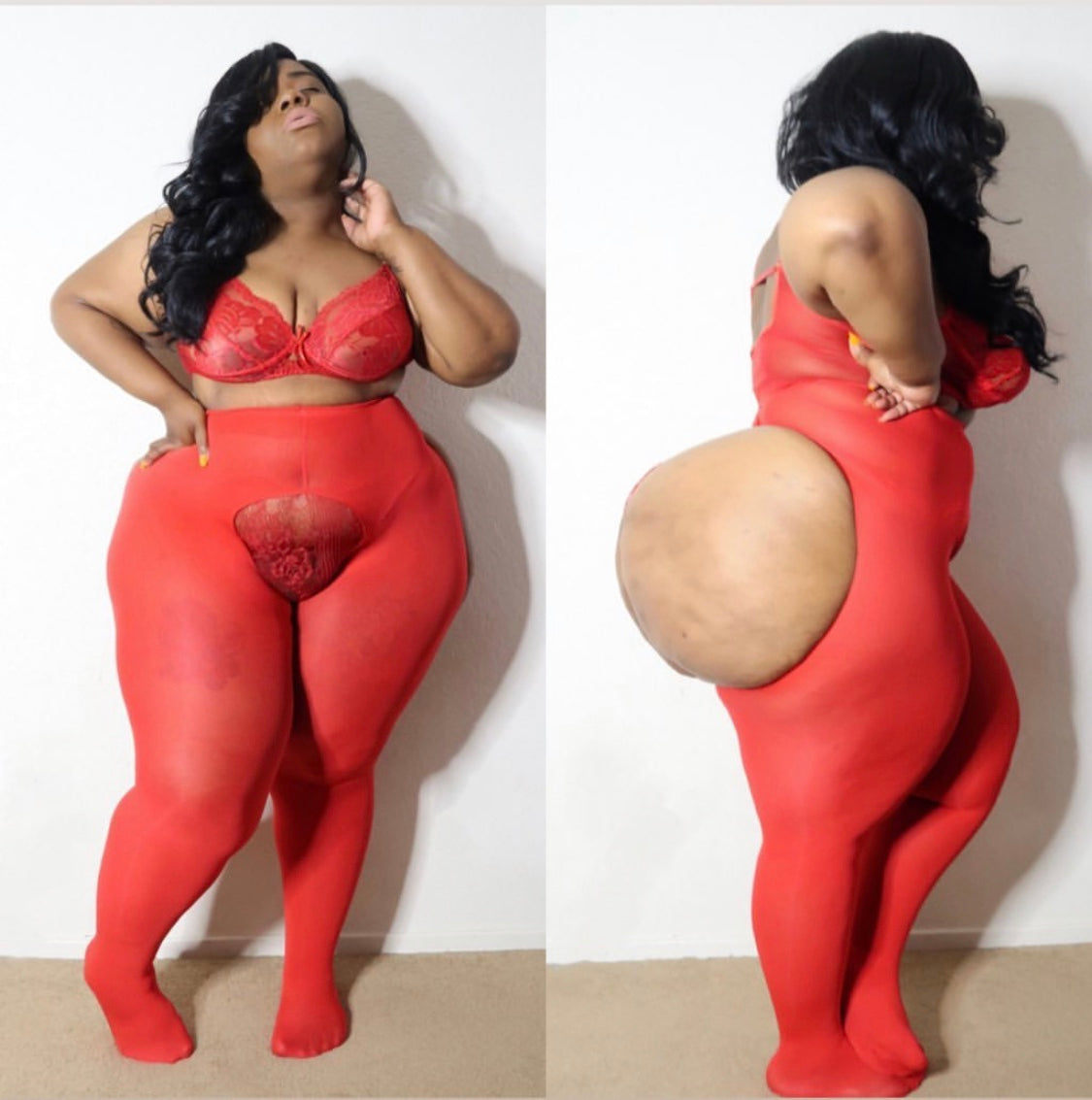 PeekaBoo Fired Red Tights