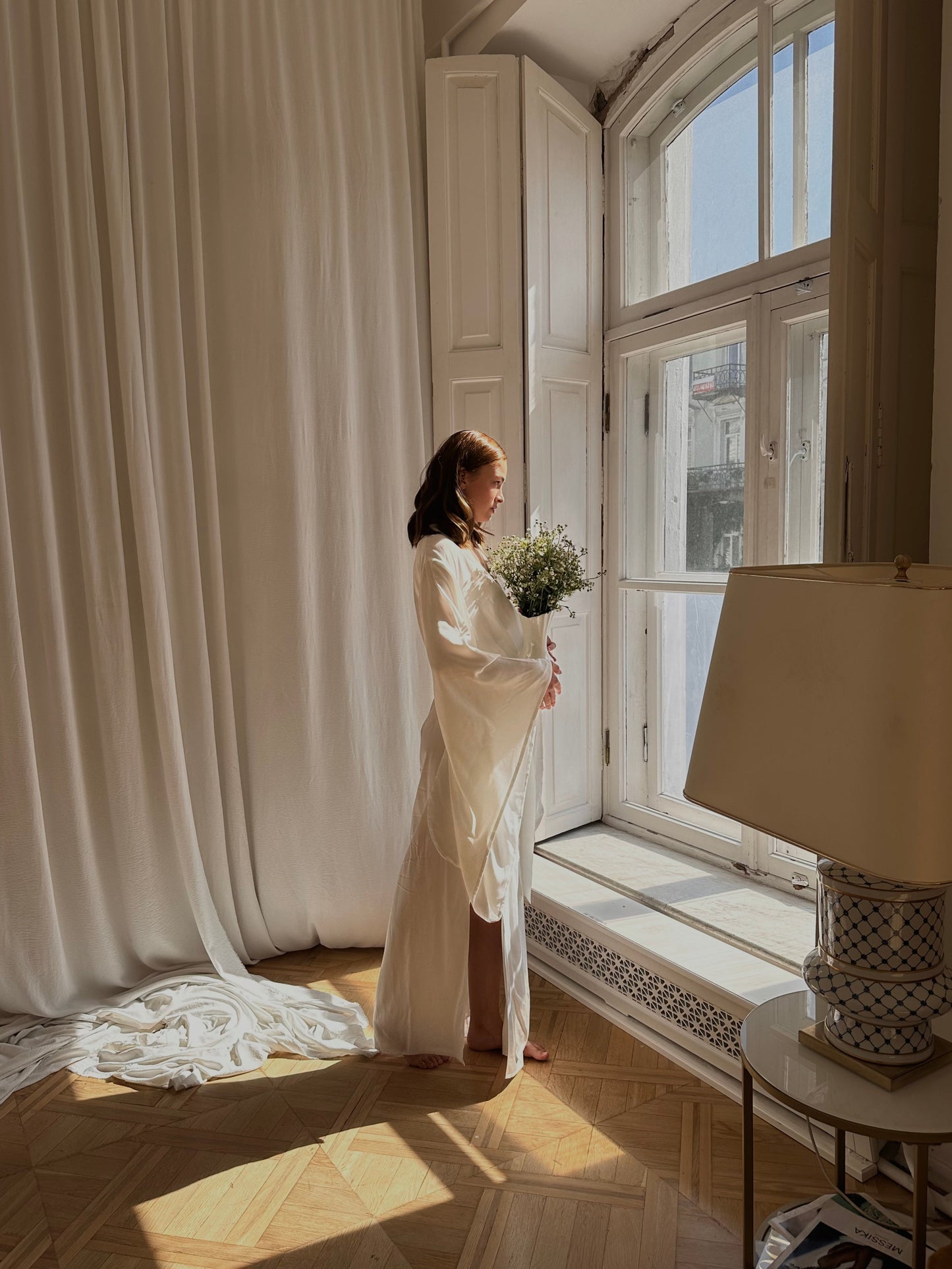 Veronica Split Side Viscose Kimono Robe